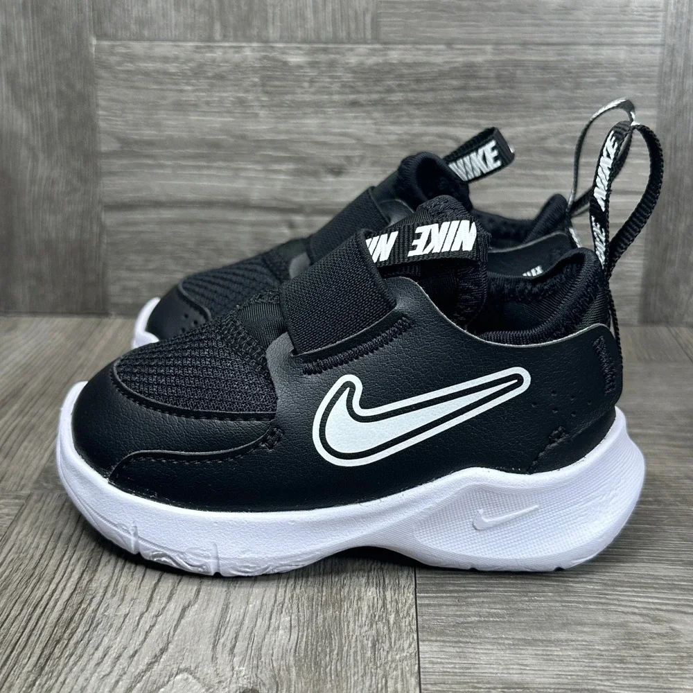 Nike‎ Flex Runner 3 Toddler 5C Black White Slip On Sneakers NEW FN1478-005